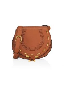 Chloé Small Marcie Stitched Leather Saddle Bag