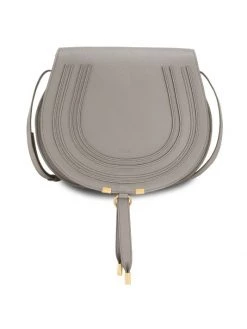Chloé Medium Marcie Leather Saddle Bag Cashmere Grey -Deals Chloé Store unnamed file 74