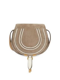 Chloé Mini Marcie Bi-Color Suede Saddle Bag