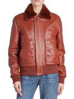 Chloé Lamb Leather & Fur Collar Aviator Jacket -Deals Chloé Store unnamed file 768
