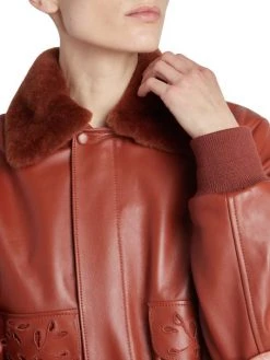 Chloé Lamb Leather & Fur Collar Aviator Jacket -Deals Chloé Store unnamed file 771