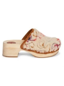 Chloé Joy Wool & Suede Clogs