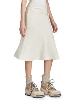 Chloé Wool & Leather Belted Midi-Skirt -Deals Chloé Store unnamed file 813