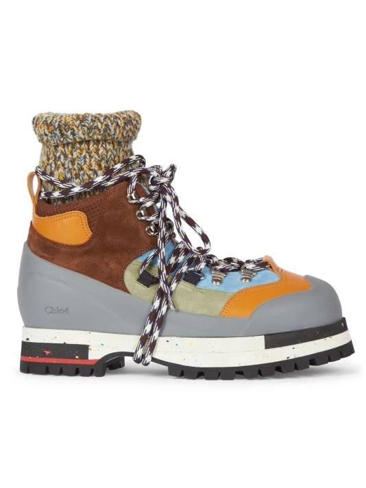 Chloé Nikie Suede Short Booties Multicolor Beige 4 Chloé Nikie Suede Short Booties Multicolor Beige - Image 2