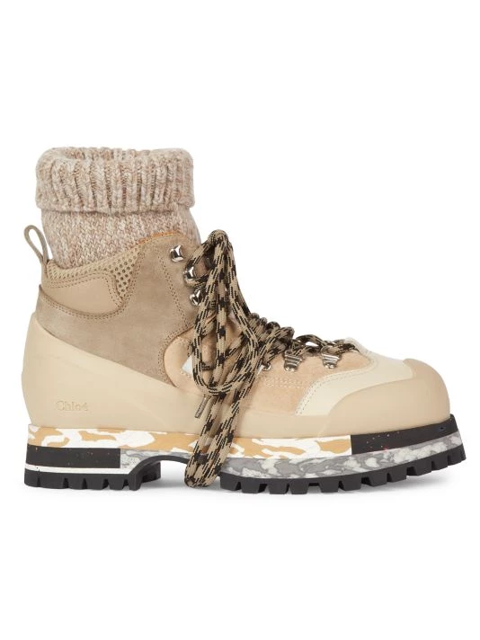 Chloé Nikie Suede Short Booties Multicolor Beige 5 Chloé Nikie Suede Short Booties Multicolor Beige - Image 3