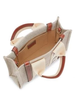 Chloé Small Woody Canvas Tote White Brown -Deals Chloé Store unnamed file 848