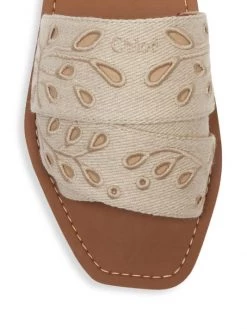 Chloé Woody Embroidered Linen Slides -Deals Chloé Store unnamed file 948