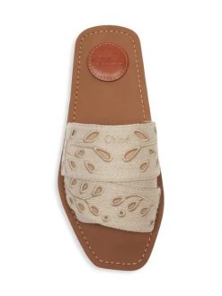 Chloé Woody Embroidered Linen Slides -Deals Chloé Store unnamed file 949