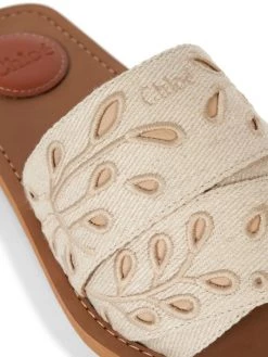 Chloé Woody Embroidered Linen Slides -Deals Chloé Store unnamed file 950