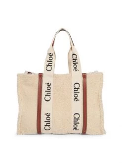 Chloé Large Woody Shearling Tote