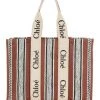 Chloé Large Woody Striped Linen Large Tote -Deals Chloé Store unnamed file 984