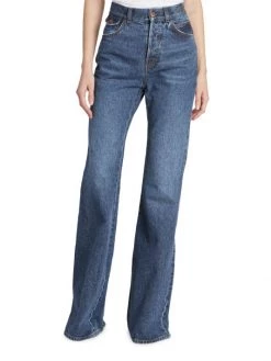 Chloé High-Waisted Flared Logo-Topstitch Jeans -Deals Chloé Store unnamed file 998