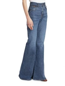 Chloé High-Waisted Flared Logo-Topstitch Jeans -Deals Chloé Store unnamed file 999